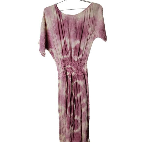 JENS PIRATE BOOTY TYE DYE LAPIS MAXI DRESS GUAZY BOHO MEDIUM/LARGE PINK WHITE - Picture 4 of 9